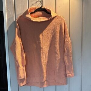 Free People Peach Cowl Neck Sweater